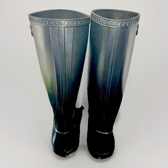 UGG Australia Shelby Black Matte Tall Rubber Rain Boots 1098249 Womens Size 7 - Picture 4 of 12